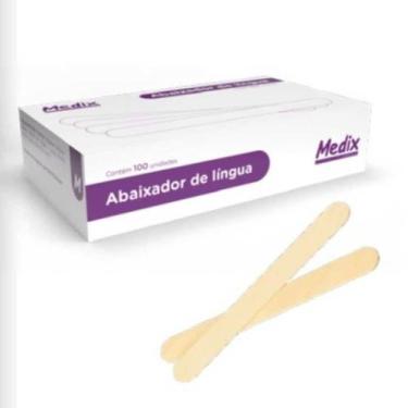 Imagem de Abaixador de lingua madeira c/100un medix