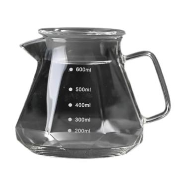Imagem de Ioensy Cafeteira de vidro transparente com alça, 20 oz/600ml, cafeteira com gotejamento, chaleira para escritório, acampamento e casa, Claro