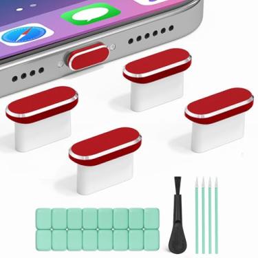 Imagem de Plugue de poeira USB C, pacote com 4 joremx tipo C, antipoeira, capa protetora de porta de carregamento para Galaxy S22/S21, iPhone 16/15/16 Max e outros dispositivos USB-C, acessório antiperda de