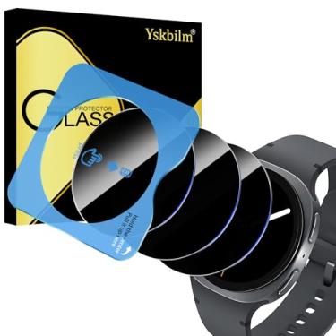 Imagem de Yskbilm (Pacote com 3) para Samsung Galaxy Watch 8 Protetor de tela de privacidade de 40 mm com moldura de instalação de alinhamento automático, protetor de tela de vidro temperado ultrafino de dureza