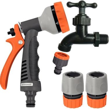 Imagem de Esguicho Hidropistola 6 Jatos Mangueira Jardim + Engate