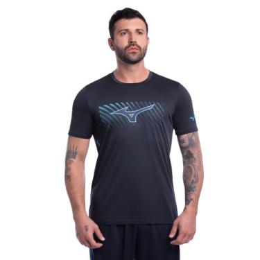 Imagem de Camiseta de Treino Mizuno Energy Stamp Masculina, Azul, P