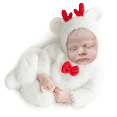 Imagem de ForBaysy Acessório para fotos de Natal para bebês recém-nascidos, meninos, meninas, fantasia de sessão de fotos, macacão vermelho com chapéu de Natal