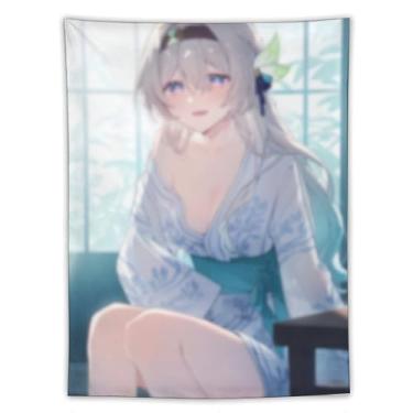 Imagem de LIEGBMEU Tapeçaria de biquíni sexy anime menina 152.4 cm x 203.2 cm interior exterior parede colcha arte decoração de tapeçaria caprichosa, AF143