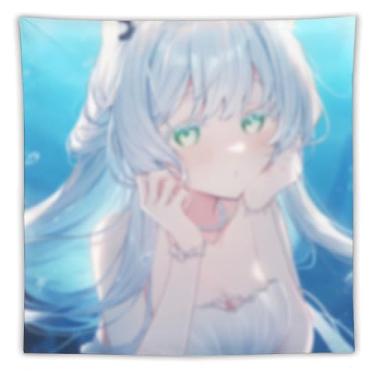 Imagem de LIEGBMEU Tapeçaria sexy de anime menina 152 x 152 cm arte de colcha de parede decoração de tapeçaria caprichosa AF106