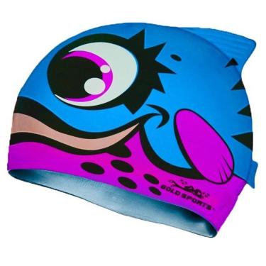 Imagem de Touca De Natação Gold Sports Kids Bad Fish De Silicone-Unissex