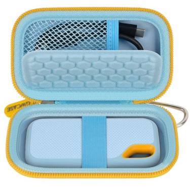 Imagem de Capa rígida compatível com SSD externo portátil SanDisk Extreme PRO 500GB 1TB 2TB 4TB. Suporte de viagem para unidade de estado sólido Crucial X8 (apenas caixa) - azul