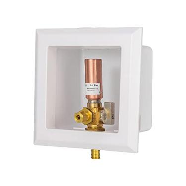 Imagem de EFIELD Caixa Universal para Máquina de Gelo, Conexão de Entrada de Crimpagem Pex de 1/2 Polegada com Válvula de Esfera de 1/4 de Volta Instalada (Crimpagem Pex com Supressor de Cobre)