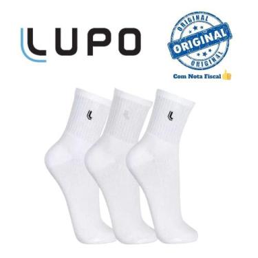 Imagem de Kit 10 Pares De Meias Lupo Sport Cano Médio Algodão 37 A 44, Branco, G