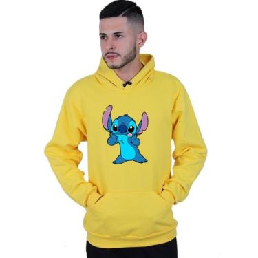 Imagem de Moletom Unissex Canguru Lilo Stitch Linguinha - Lafre, Amarelo, M