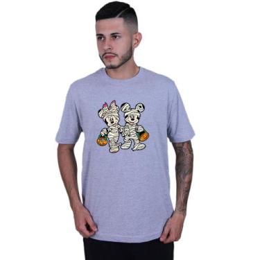 Imagem de Camiseta Unissex Mickey Minnie Halloween - Lafre, Cinza, G