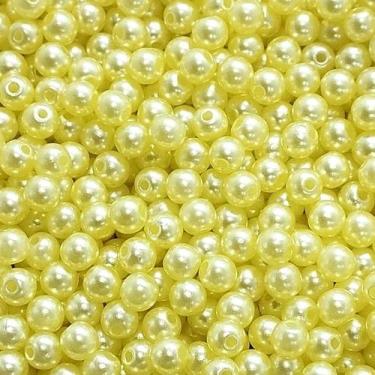 Imagem de PÉROLA DE ABS LISA Nº 05 20G PEROLA 5MM - LADEIRA BIJUTERIAS, AMARELO 