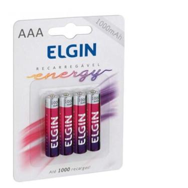 Imagem de Pilha Recarregável Pequena Aaa Duravel Boa Durabilidade - Elgin Energy