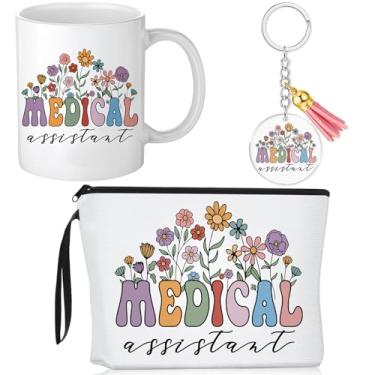 Imagem de Havawish 3 peças de presentes de semana de assistente médico bolsas médicas para enfermeiros médicos farmácia semana maquiagem bolsa de agradecimento caneca de café 325 ml novidade chaveiro de