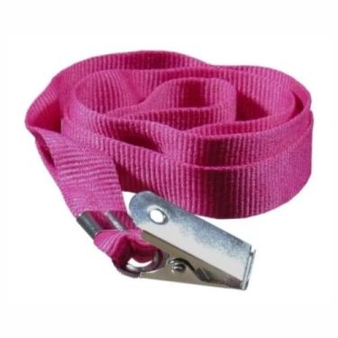 Imagem de Cordão Para Crachá Com Jacaré Rosa 12mm Cassmar 10un