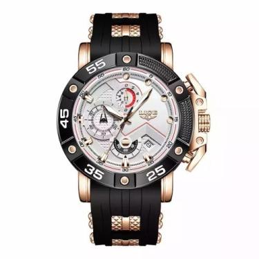 Imagem de Relógio Lige Esportivo com Pulseira de Silicone Aço inoxidável, Branco