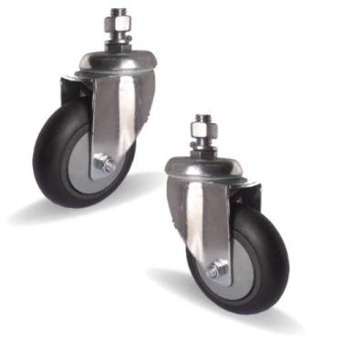 Imagem de 2 Rodizio Giratório Para Carrinho Supermercado 5 Pol. Espiga - TOP OPÇ