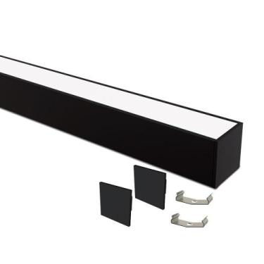 Imagem de Perfil De Sobrepor Taschibra Para Fita De Led Spire 35 Preto Com 1 Met