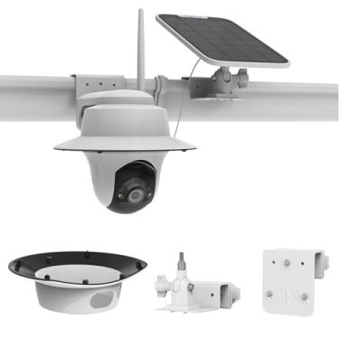 Imagem de Suporte de calha e capa de chuva para câmera Reolink Argus PT, com suporte de montagem para painel solar Reolink (2 suportes e 1 capa solar)