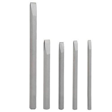 Imagem de QANYEGN Conjunto de cinzel de aço de liga de 5pcs, conjunto de cinzel a frio pesado, faca de escultura de cimento de cimento reto ferramentas de faca para carpintaria, alvenaria, m