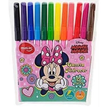 Imagem de Caneta Hidrocor - Canetinha Minnie Mouse 12 Cores Molin