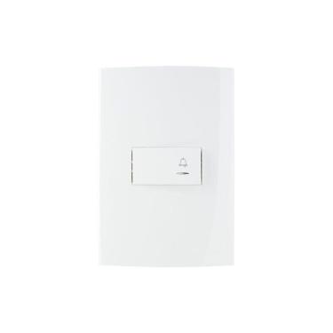 Imagem de Interruptor Pulsador Para Campainha Com Luz Margirius Sleek 10a Com Placa 4x2 Branco