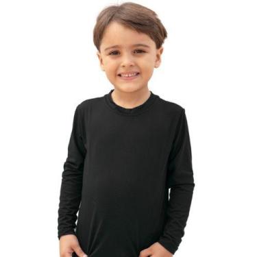 Imagem de Camisa Infantil UNISEX com Proteção UV Manga Longa PRETA - TR4, 10