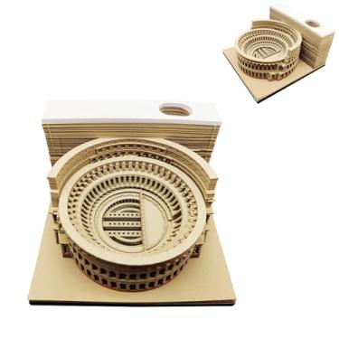 Imagem de Calendário de mesa 3D 2025, calendário de coliseu, 200 folhas, bloco de notas criativo faça você mesmo, escultura, escultura, escritório, decoração de mesa, presentes de Natal