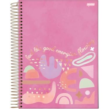 Imagem de Jandaia - Caderno Espiral College 175x242mm CD 1 Matéria 80 Fls La Creme Fundo Rosa FSC
