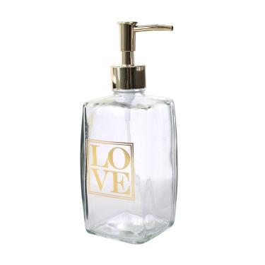 Imagem de Porta Sabonete Líquido Álcool Gel Vidro Transparente 500ml