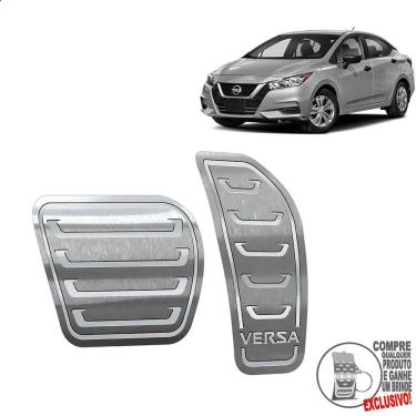 Imagem de Pedaleira Automático Aço Inox Nissan Versa 2021 Prata