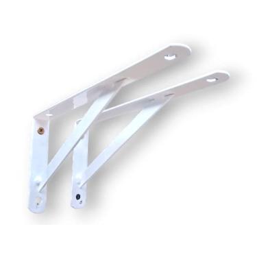 Imagem de 6 Suporte para Prateleira tipo Mão Francesa 20cm Branco