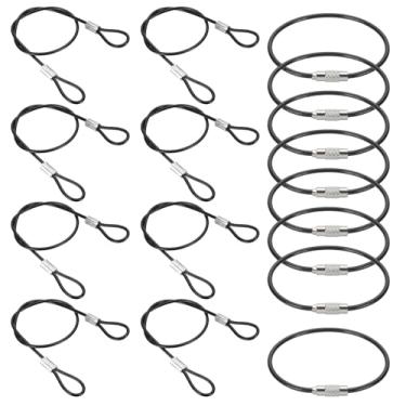 Imagem de PATIKIL Trava de cabo de segurança de 3,5 m, 8 peças, cabo de segurança revestido de aço inoxidável trançado de 0,08 diâmetro, corda de arame com laço duplo para bagagem, bicicletas, portas, pacotes