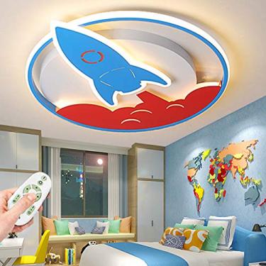 Imagem de Luminária de teto de desenho animado LED para quarto infantil, luminária de teto para meninos e meninas, abajur de acrílico criativo, luminária de parede de foguete, sala de jogos, lustre de