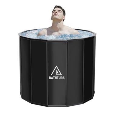 Imagem de STARBRILLIANT Banheira portátil para adultos, banheira dobrável fácil de montar (31,5 (C) x 66 cm), adequada para viagens, acampamento e atividades ao ar livre (preto, G)