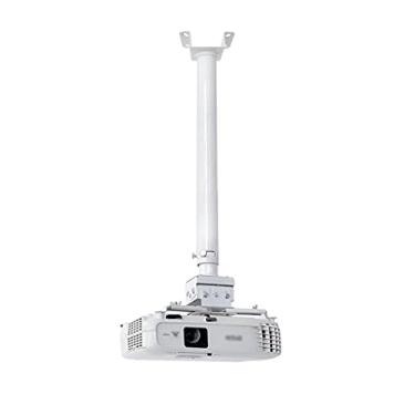 Imagem de Suporte de projetor montado na parede ou no teto. A capacidade de carga do suporte universal do projetor é de 25 kg. O ângulo da pata é de suporte ajustável para projetor (cor: branco)