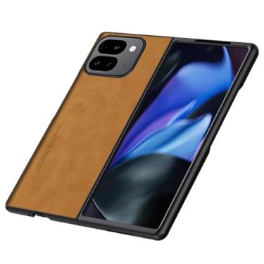 Imagem de LTLMYDAM Capa elegante para Google Pixel 10 Pro Fold, pele de ovelha, pele de casca de ovelha, ultra fina, leve, proteção contra quedas, capa de negócios, laranja, 10 Pro Fold