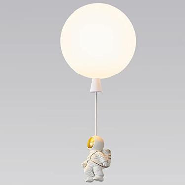 Imagem de Lustre nórdico de vidro fosco, luminária suspensa de teto de astronauta, luminária suspensa para ilha de cozinha e sala de estar, pingente de banheiro