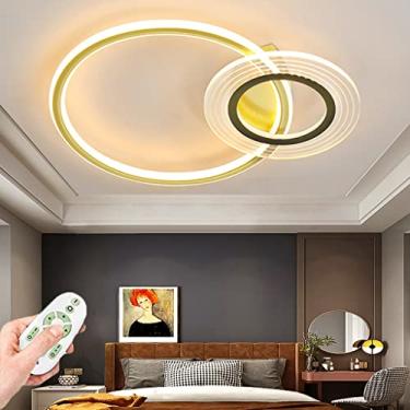 Imagem de Luminária de teto LED moderna, luminária de teto regulável com controle remoto, abajur de acrílico, lustre, quarto infantil, sala de estar, iluminação interna para varanda, corredor, escritó