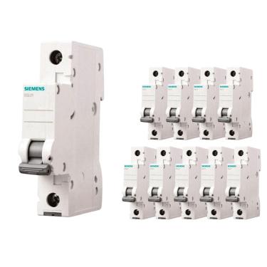 Imagem de Kit 10 Disjuntor Interruptor Unipolar 1P Curva B 25A Siemens