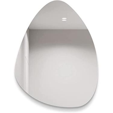 Imagem de LIFOND Espelho de banheiro montado na parede espelho de gota de água assimétrico sem moldura, espelho de banheiro HD moderno espelho de parede de 5 mm de espessura, espelho de maquiagem irregular