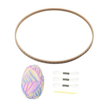 Imagem de Esquirla Kit de tear manual para máquina de tricô, melhora a coordenação olho-mão, uso doméstico, crianças, adultos, artesanato exclusivo, ferramentas de, Branco Roxo