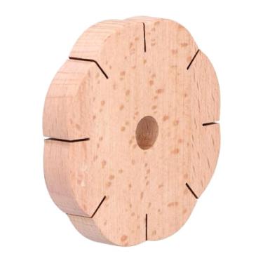 Imagem de Colaxi Disco de madeira Kumihimo, material redondo para arte com cordas, placa de tecelagem trançada leve, disco de cordão para trançar contas com 8 ranhuras