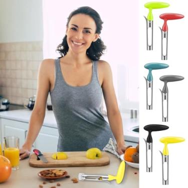 Imagem de Ferramenta de descaroçador de frutas de aço inoxidável, 6 peças, ferramenta portátil com lâminas serrilhadas, lavável na lava-louças, versátil ferramenta de descaroçador de frutas e vegetais para