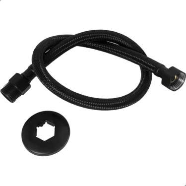 Imagem de Dona D.cor, Engate Flexível Preto Trançado 60cm Conexão Macho Fêmea Mangueira Agua Quente Fria Vaso Sanitário Caixa Acoplada Banheiro Black