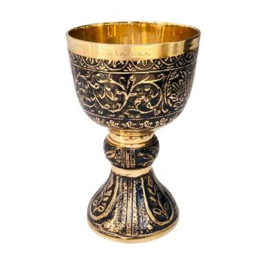 Imagem de Copo de vinho Chalice ALADEAN Vintage Medieval Goblet Brass