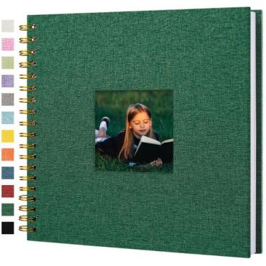 Imagem de Álbum de fotos para álbum de recortes, capa de linho Hiwhy, 25x25cm, 4