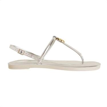 Imagem de Sandália Rasteirinha Dm Minimal Chic Prata, Prime prata, 35