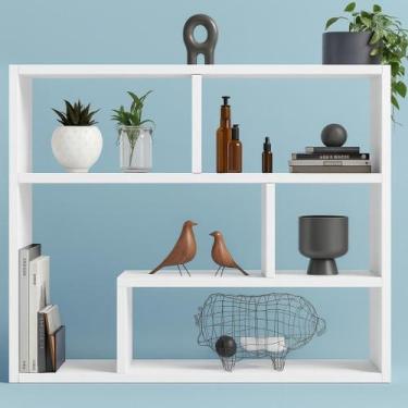 Imagem de Prateleira decorativa mdf 80x90x18cm design multifuncional e elegante 
