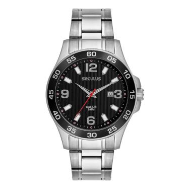 Imagem de Relógio Seculus Masculino Ref: 23740g0svna1 Esportivo Prateado